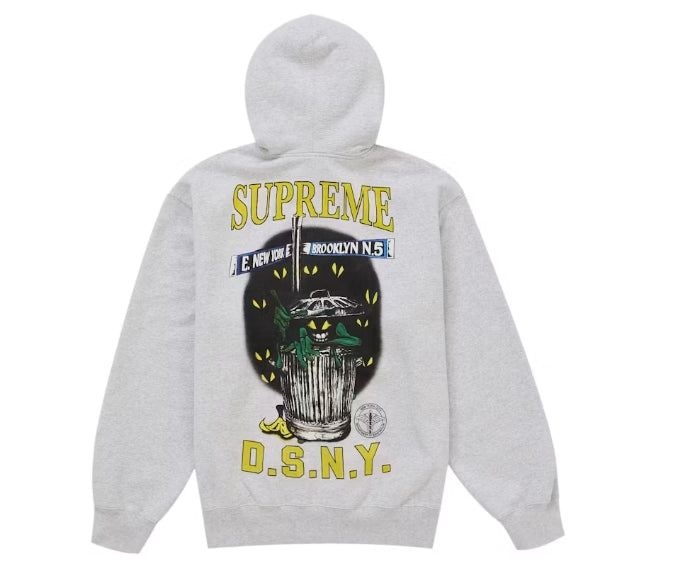 Supreme DSNY Zip Up Hooded Sweatshirt Grey Pre-Owned