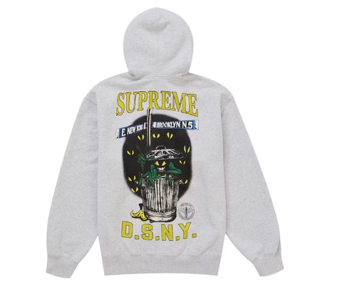 Supreme DSNY Zip Up Hooded Sweatshirt Grey Pre-Owned