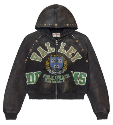 VALE FOREVER BLACK GEM ZIP UP HOODIE