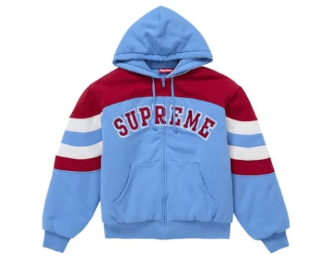 Supreme Filled Zip Up Hooded Sweatshirt Blue