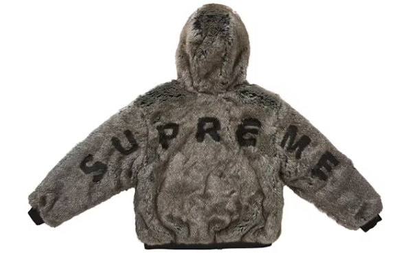 Supreme Reversible Faux Fur Hooded Work Jacket Indigo