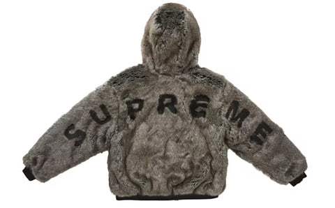 Supreme Reversible Faux Fur Hooded Work Jacket Indigo