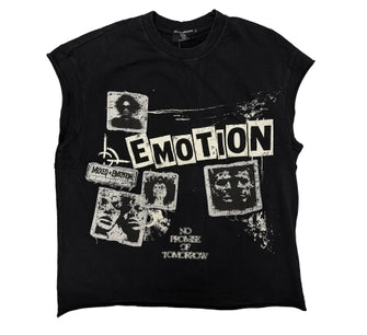 Mixed Emotions Newspaper Sleeveless Tee