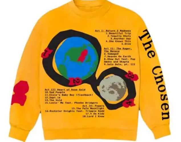 Kid Cudi CPFM For MOTM III Beautiful Trip Crewneck Yellow Pre-Owned
