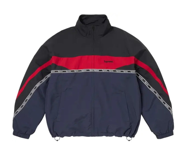 Supreme Logo Taping Track Jacket Navy