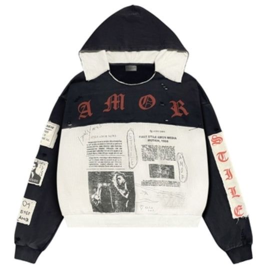 Stile De Amor Nero Patch Hoodie