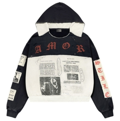 Stile De Amor Nero Patch Hoodie
