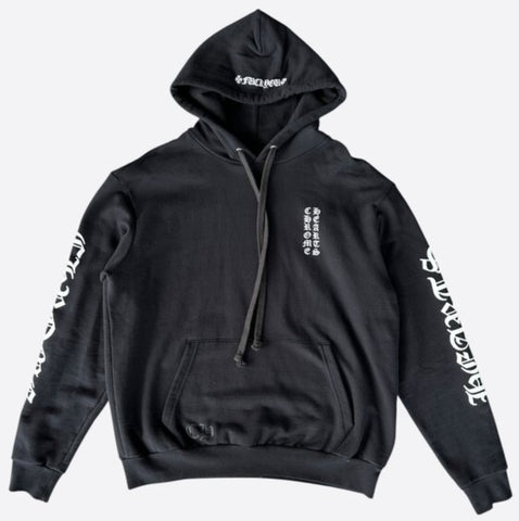 Chrome Hearts Black & White Script Logo Hoodie Pre-Owned
