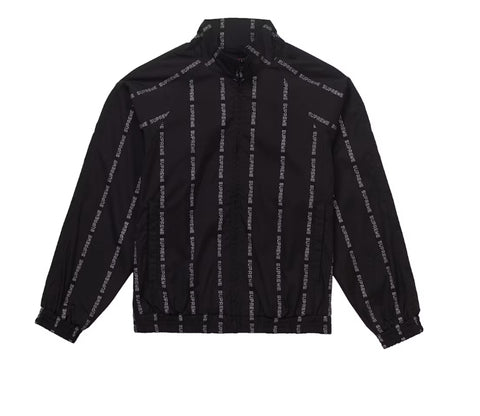 Supreme Reflective Text Track Jacket Black Pre-Owned