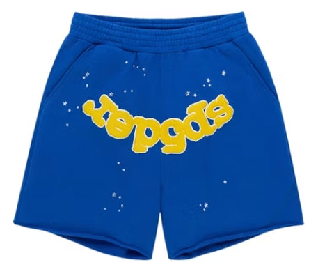 Sp5der OG Logo Sweatshorts Blue