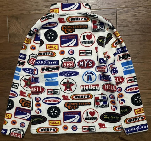 Hysteric Glamour 1/4 Zip Up All Over Print Racing Fleece Womens Pre-Owned