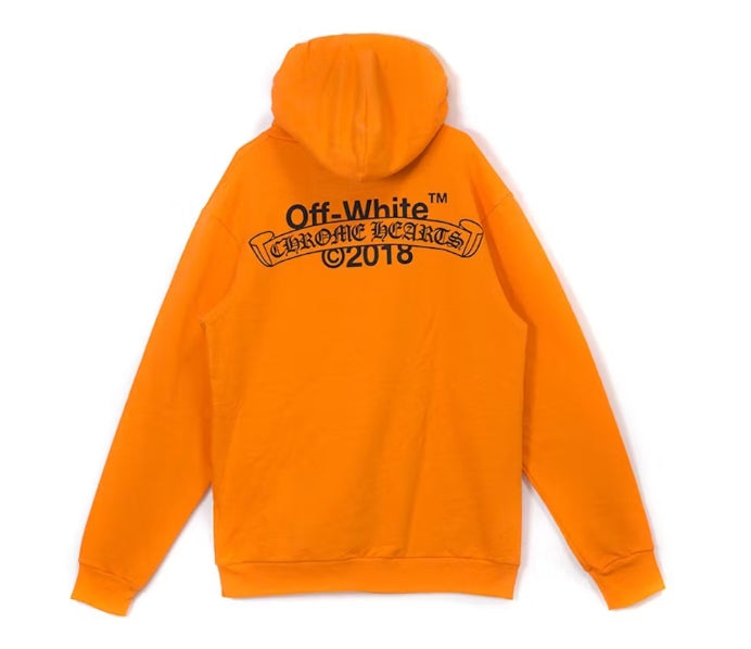 Off White x Chrome Hearts 2018 Hoodie Orange/Black Pre-Owned