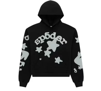 Sp5der Reflective Beluga Hoodie Black