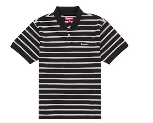 Supreme Washed Stripe Polo Black