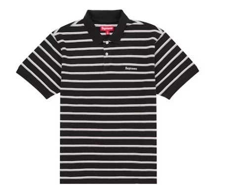 Supreme Washed Stripe Polo Black