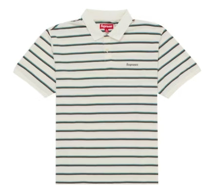 Supreme Washed Stripe Polo White