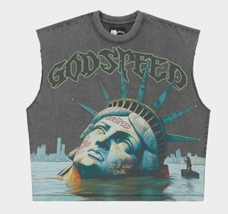 Godspeed Sunken Liberty Sleeveless T-Shirt Grey