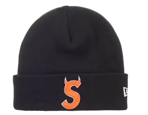 Supreme New Era Devil S Logo Beanie Black