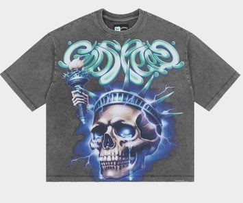 Godspeed Liberty Tears T-Shirt Grey Wash