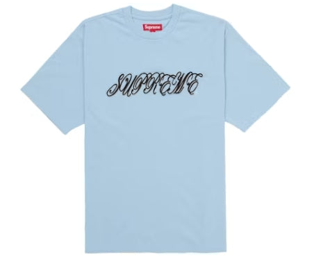 Supreme Raised Script S/S Tee Light Blue