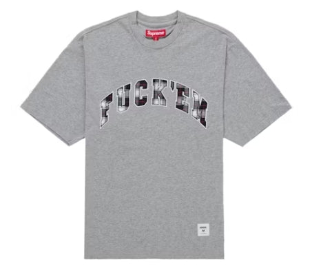 Supreme F*ck Em Plaid S/S Top Heather Grey