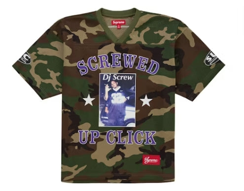 Supreme DJ Screw Football Jersey Woodland Camo