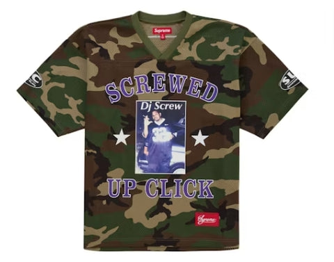 Supreme DJ Screw Football Jersey Woodland Camo