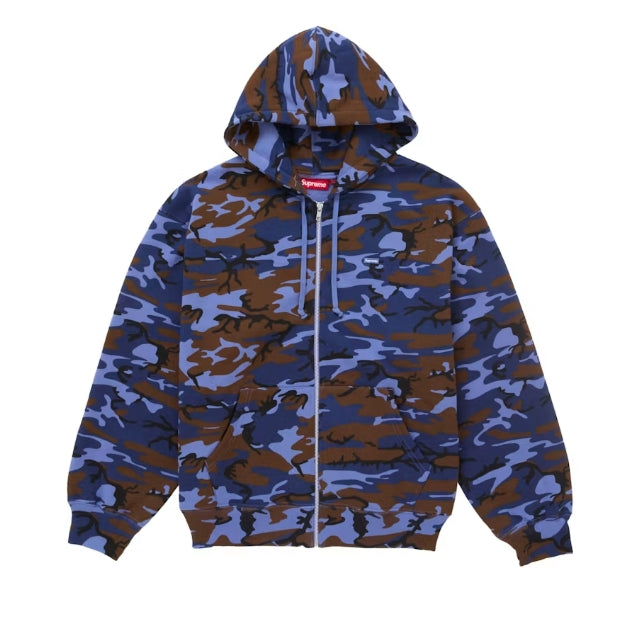 Supreme Small Box Logo Zip Up Hooded Sweatshirt SS25 Blue Camo Pre-Owned