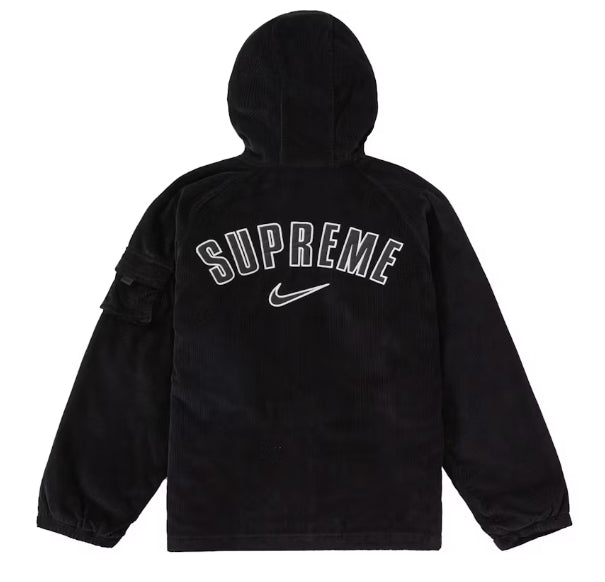 Supreme Nike Arc Corduroy Hooded Jacket Black Pre-Owned