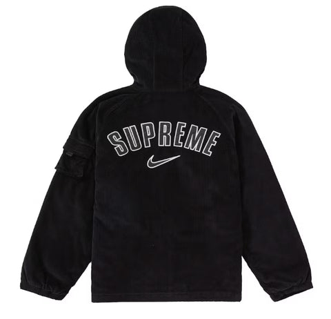 Supreme Nike Arc Corduroy Hooded Jacket Black Pre-Owned