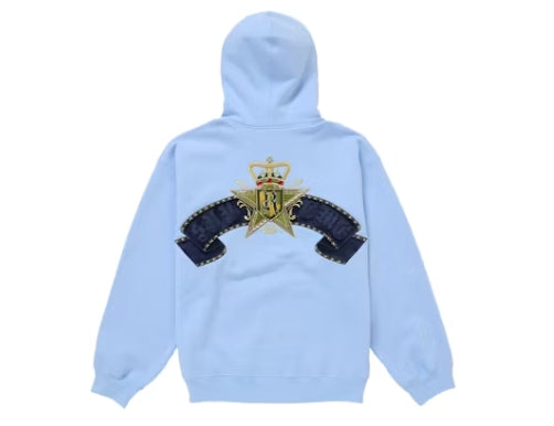 Supreme Crest Zip Up Hooded Sweatshirt Light Blue Pre-Owned