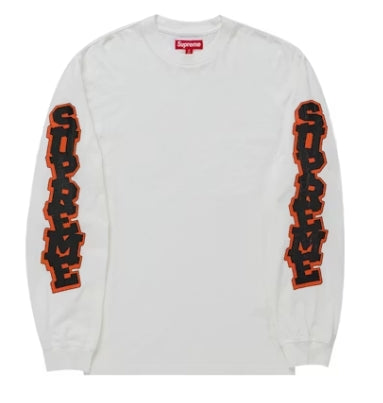 Supreme Cracked Sleeve L/S Top White