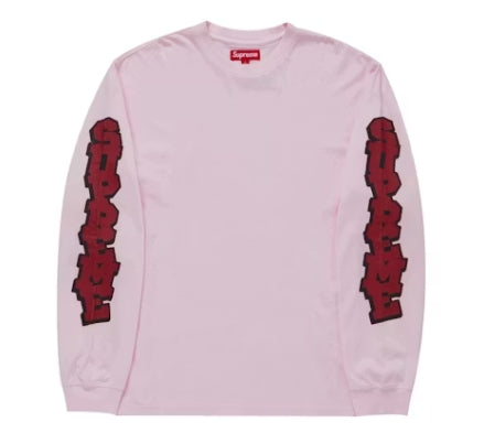 Supreme Cracked Sleeve L/S Top Pink