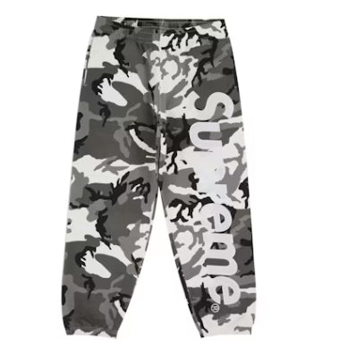 Supreme Satin Applique Sweatpants SS26 Snow Camo