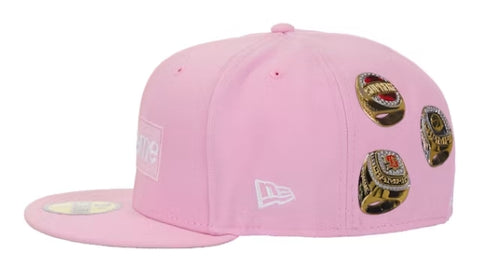 Supreme Rings Box Logo New Era 59Fifty Fitted Hat Pink