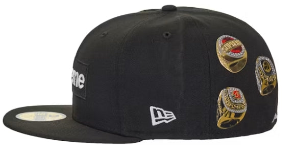 Supreme Rings Box Logo New Era 59Fifty Fitted Hat Black