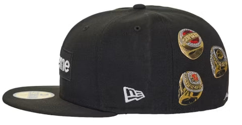 Supreme Rings Box Logo New Era 59Fifty Fitted Hat Black