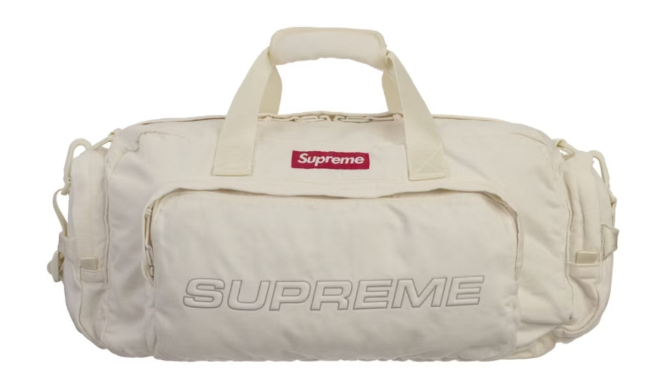 Supreme Denim Duffle Bag White