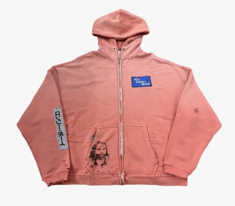Paly Hollywood Alta Cienega Pink Zip Up Hoodie