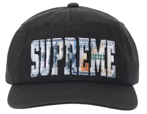 Supreme Embroidered Money Logo 6-Panel Hat Black
