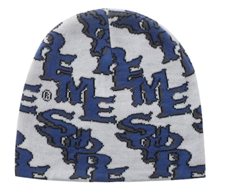Supreme Slanted Gothic Outline Beanie White/Blue