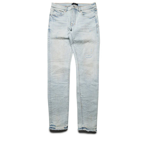 Purple Brand Low Rise Skinny Leg Fade Distressed Jeans Light Indigo