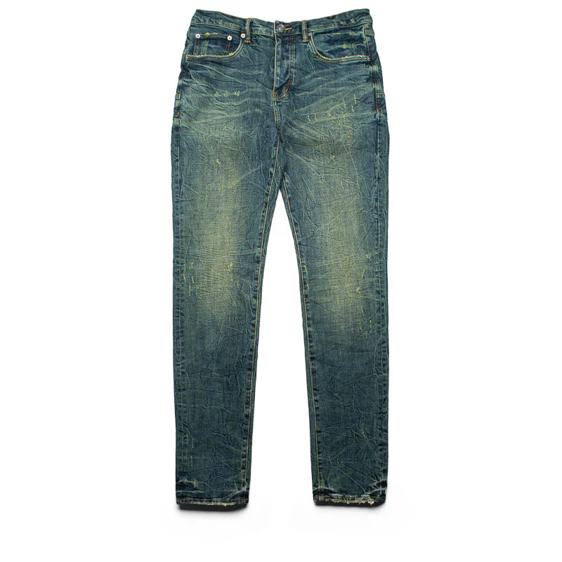 Purple Brand Dirty Patina Low Rise Skinny Jeans Dark Indigo