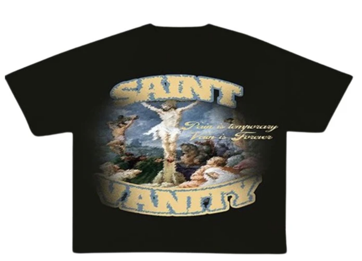 Saint Vanity Blurry Cross Black Tee