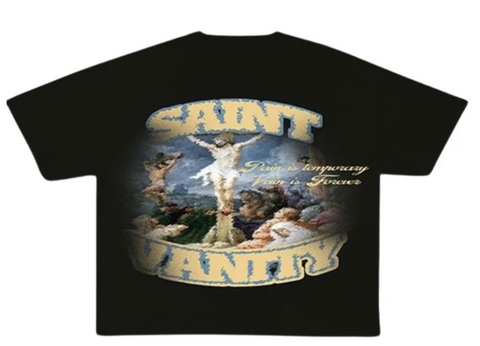 Saint Vanity Blurry Cross Black Tee