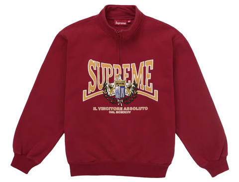 Supreme Crest Applique Half Zip Pullover Red Pre-Owned