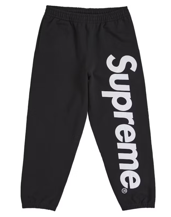 Supreme Satin Appliqué Sweatpant (FW25) Black