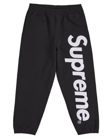 Supreme Satin Appliqué Sweatpant (FW25) Black