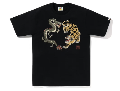 BAPE Japan Culture Tiger and Dragon Black Tee