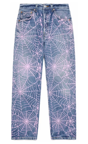 Sp5der AOP Vintage 501 Denim Pink Web